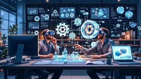 Modern engineering workspace mixed reality 3d holographic collaboration