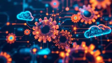 Interlocking gears cloud saas automation generative ai neural network integration