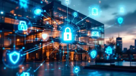 Uk office building cybersecurity networked supply chain defense shields