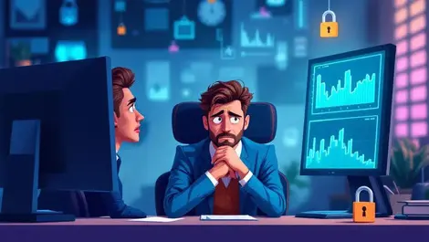 Anxious business professionals uk office data security compliance concerns