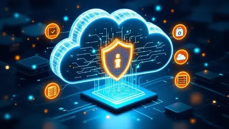Secure cloud digital data streams shield advanced data protection recovery