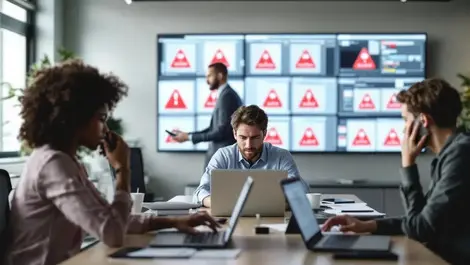 Office staff cat ai unmanaged laptop security analyst red alerts