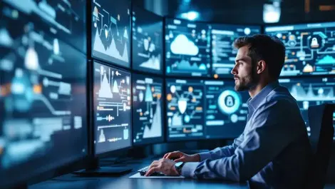 Cinematic sleek soc cybersecurity engineer hybrid cloud security